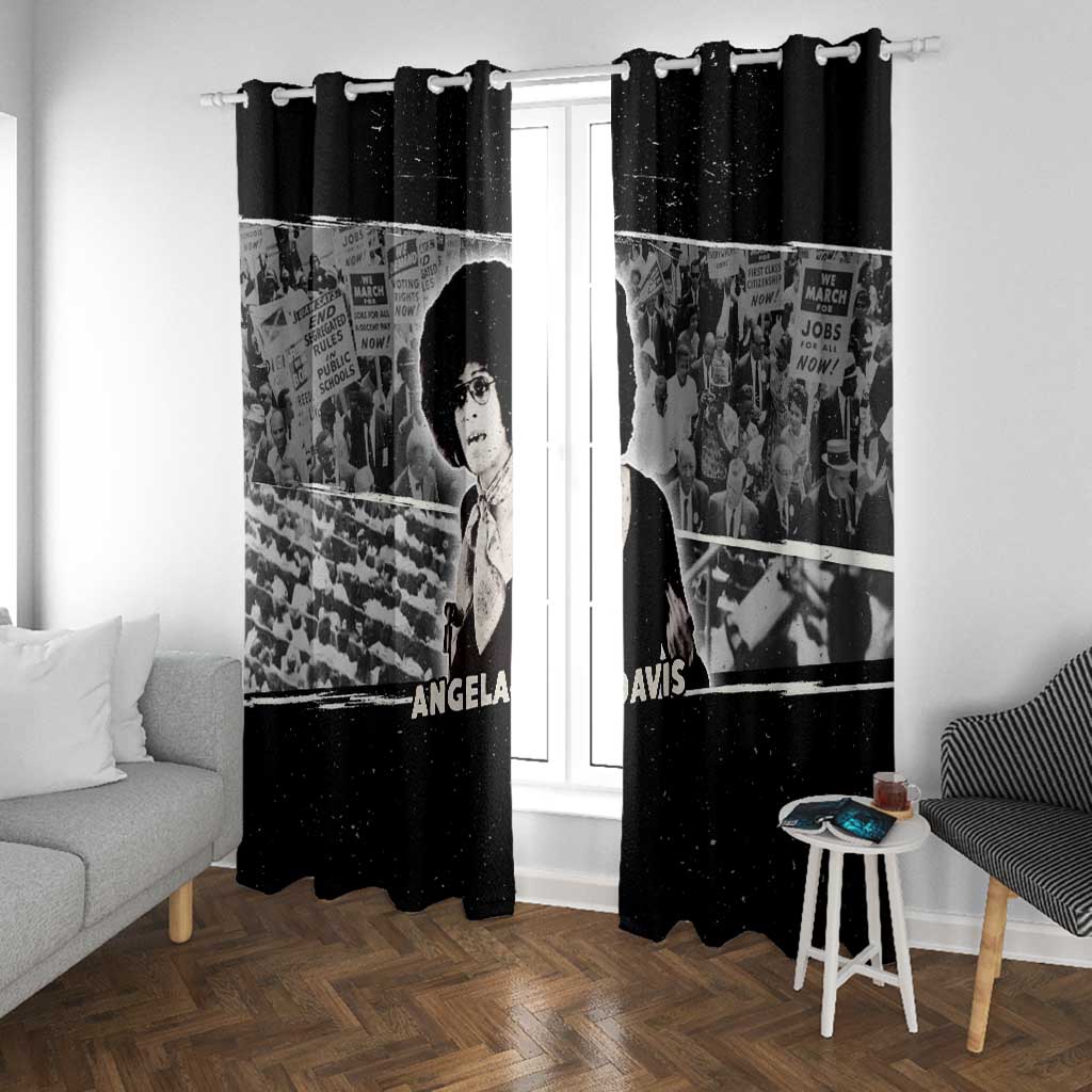 Angela Davis Window Curtain Protest Design Liberating Minds and Society Quote Civil Rights Movement - African Pride