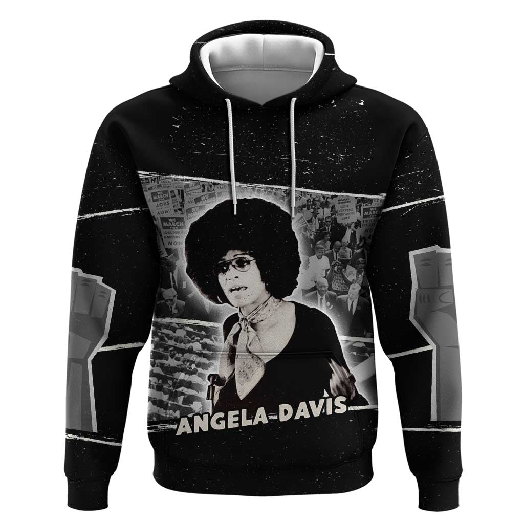 Angela Davis Zip Hoodie Protest Design Liberating Minds and Society Quote Civil Rights Movement - African Pride