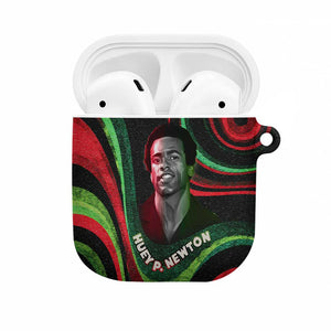 Huey P. Newton AirPods Case Swirl Design Black Panther Party Symbol Revolutionary Tribute - African Pride