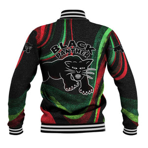 Huey P. Newton Baseball Jacket Swirl Design Black Panther Party Symbol Revolutionary Tribute - African Pride