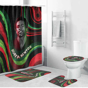 Huey P. Newton Bathroom Set Swirl Design Black Panther Party Symbol Revolutionary Tribute - African Pride