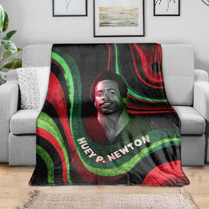 Huey P. Newton Blanket Swirl Design Black Panther Party Symbol Revolutionary Tribute - African Pride