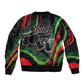 Huey P. Newton Bomber Jacket Swirl Design Black Panther Party Symbol Revolutionary Tribute - African Pride