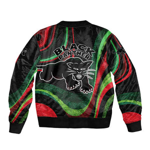 Huey P. Newton Bomber Jacket Swirl Design Black Panther Party Symbol Revolutionary Tribute - African Pride