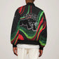 Huey P. Newton Bomber Jacket Swirl Design Black Panther Party Symbol Revolutionary Tribute - African Pride