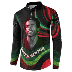 Huey P. Newton Button Sweatshirt Swirl Design Black Panther Party Symbol Revolutionary Tribute