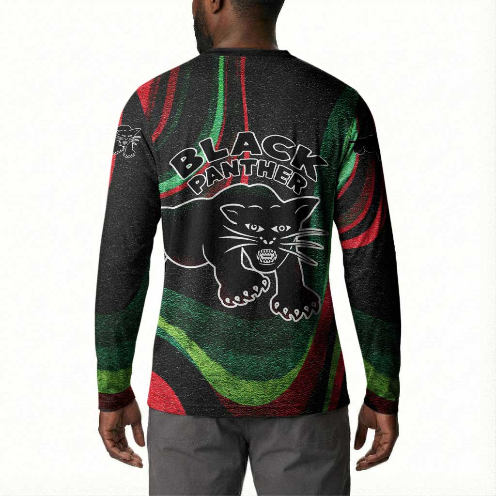 Huey P. Newton Button Sweatshirt Swirl Design Black Panther Party Symbol Revolutionary Tribute