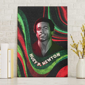 Huey P. Newton Canvas Wall Art Swirl Design Black Panther Party Symbol Revolutionary Tribute - African Pride