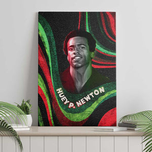 Huey P. Newton Canvas Wall Art Swirl Design Black Panther Party Symbol Revolutionary Tribute - African Pride