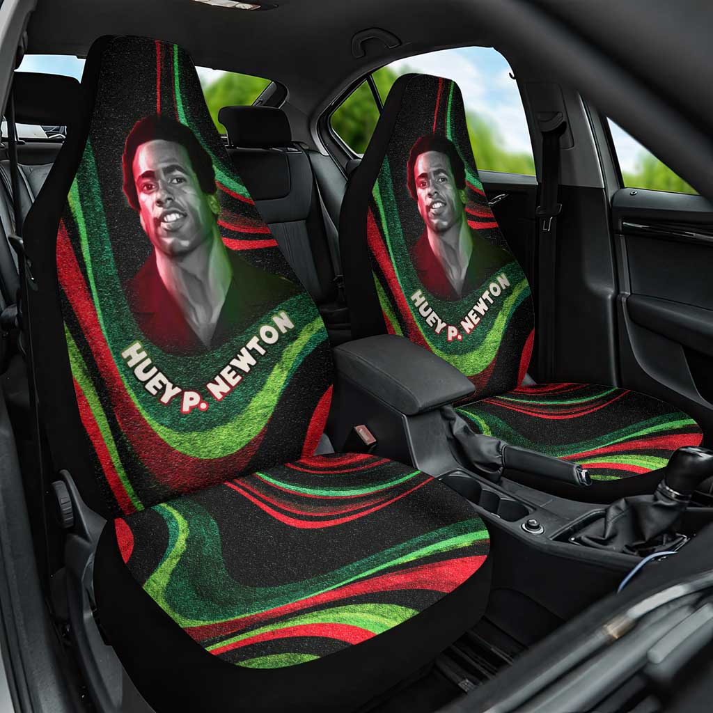 Huey P. Newton Car Seat Cover Swirl Design Black Panther Party Symbol Revolutionary Tribute - African Pride