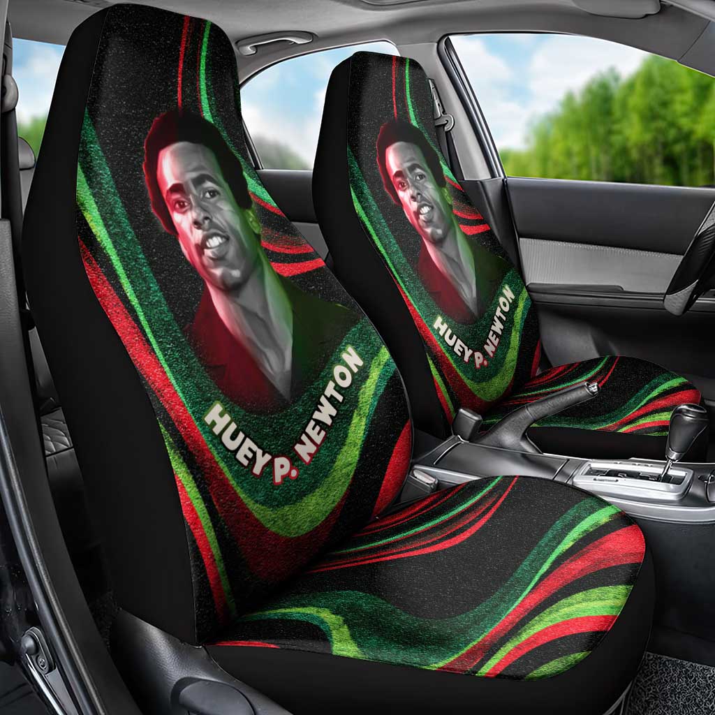 Huey P. Newton Car Seat Cover Swirl Design Black Panther Party Symbol Revolutionary Tribute - African Pride