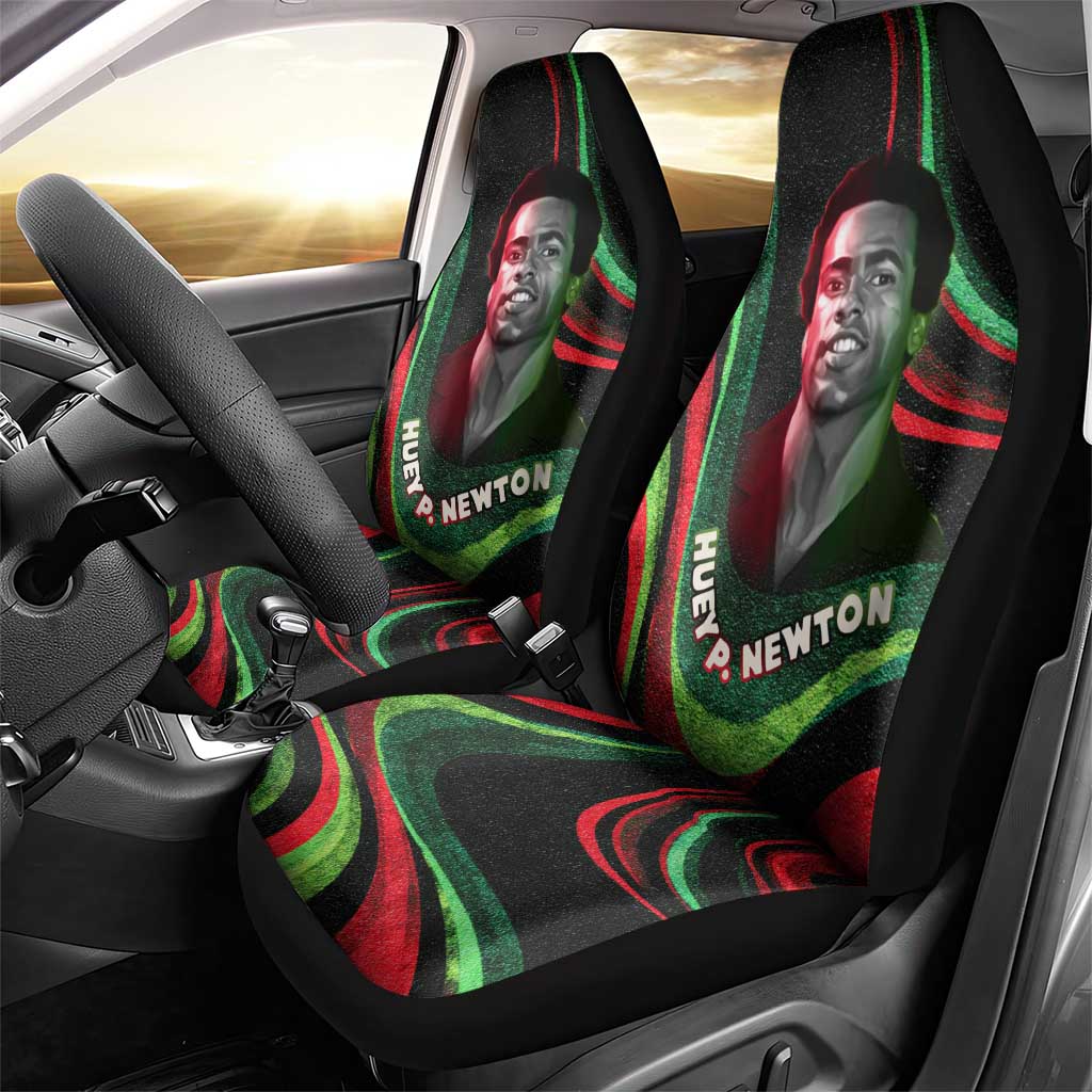 Huey P. Newton Car Seat Cover Swirl Design Black Panther Party Symbol Revolutionary Tribute - African Pride