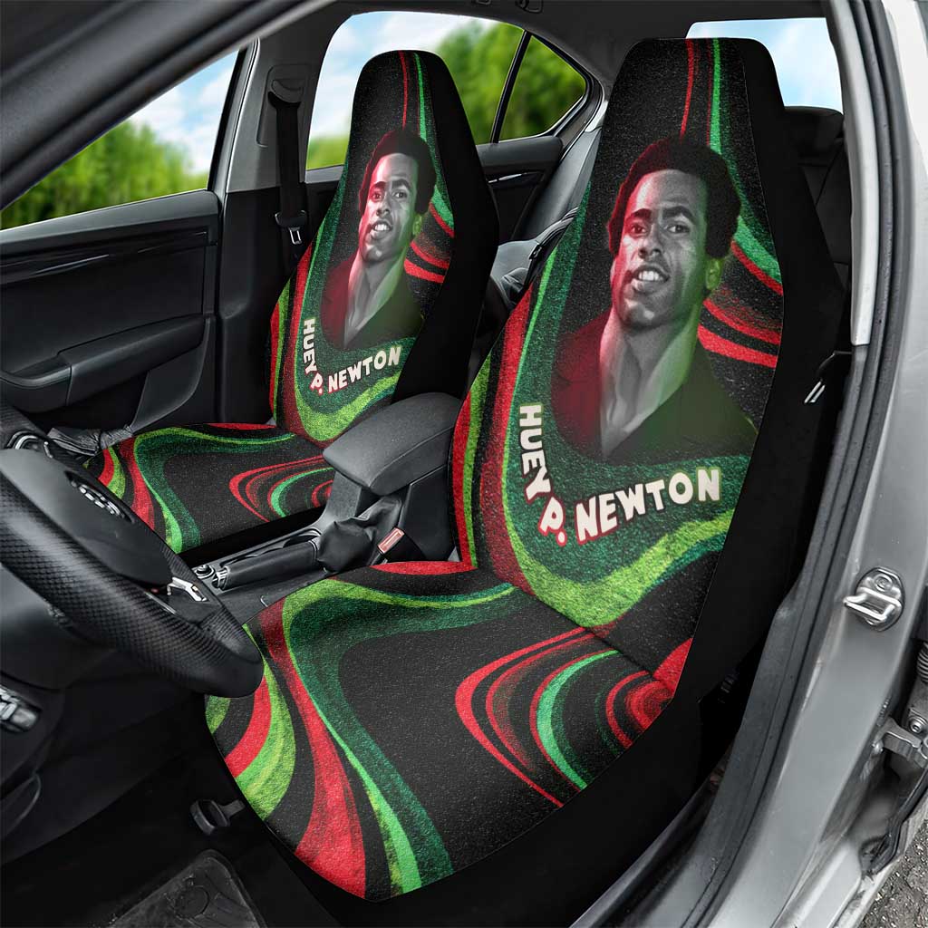 Huey P. Newton Car Seat Cover Swirl Design Black Panther Party Symbol Revolutionary Tribute - African Pride