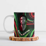 Huey P. Newton Ceramic Mug Swirl Design Black Panther Party Symbol Revolutionary Tribute - African Pride
