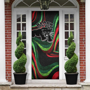 Huey P. Newton Door Cover Swirl Design Black Panther Party Symbol Revolutionary Tribute - African Pride