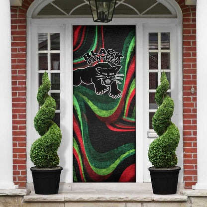 Huey P. Newton Door Cover Swirl Design Black Panther Party Symbol Revolutionary Tribute - African Pride