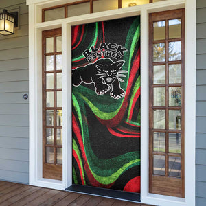 Huey P. Newton Door Cover Swirl Design Black Panther Party Symbol Revolutionary Tribute - African Pride