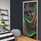 Huey P. Newton Door Cover Swirl Design Black Panther Party Symbol Revolutionary Tribute - African Pride