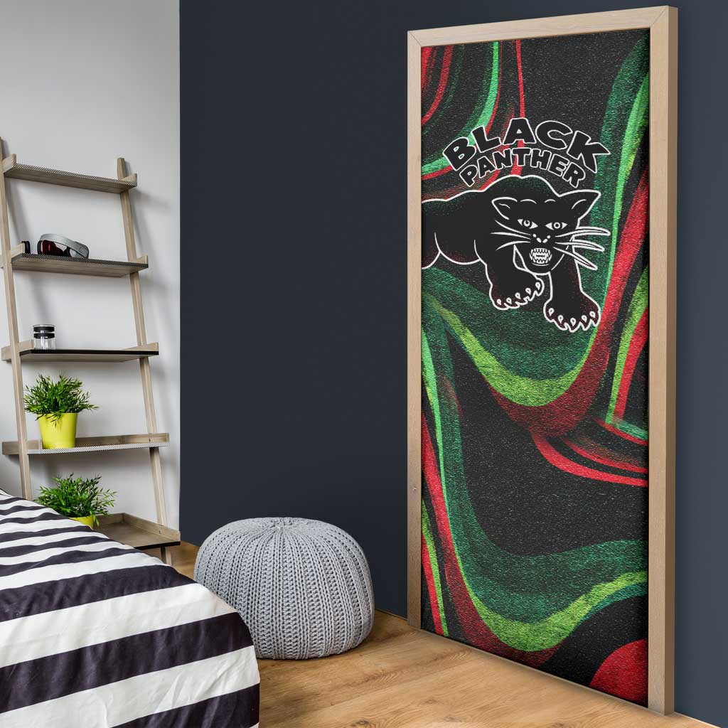 Huey P. Newton Door Cover Swirl Design Black Panther Party Symbol Revolutionary Tribute - African Pride