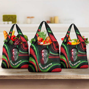 Huey P. Newton Grocery Bag Swirl Design Black Panther Party Symbol Revolutionary Tribute - African Pride