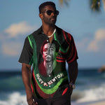 Huey P. Newton Hawaiian Shirt Swirl Design Black Panther Party Symbol Revolutionary Tribute TS04