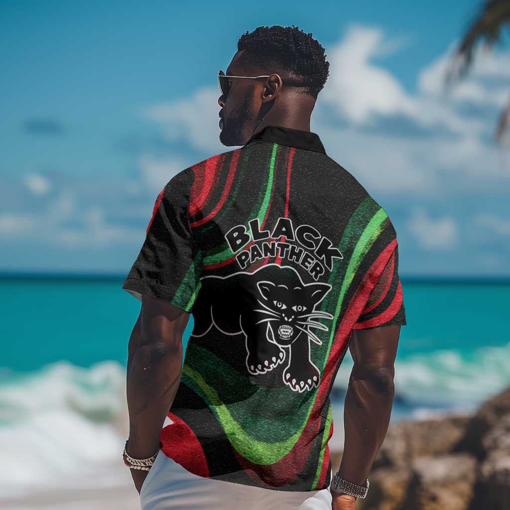 Huey P. Newton Hawaiian Shirt Swirl Design Black Panther Party Symbol Revolutionary Tribute TS04