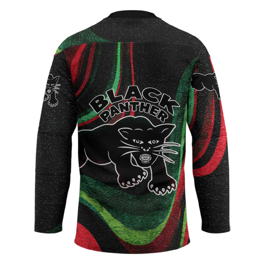 Huey P. Newton Hockey Jersey Swirl Design Black Panther Party Symbol Revolutionary Tribute - African Pride
