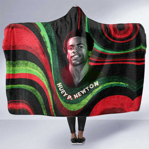Huey P. Newton Hooded Blanket Swirl Design Black Panther Party Symbol Revolutionary Tribute - African Pride