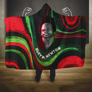 Huey P. Newton Hooded Blanket Swirl Design Black Panther Party Symbol Revolutionary Tribute - African Pride