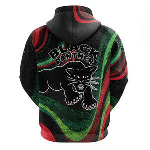 Huey P. Newton Hoodie Swirl Design Black Panther Party Symbol Revolutionary Tribute - African Pride