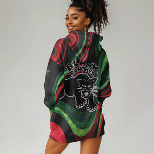 Huey P. Newton Hoodie Dress Swirl Design Black Panther Party Symbol Revolutionary Tribute - African Pride