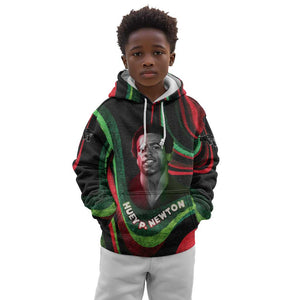 Huey P. Newton Kid Hoodie Swirl Design Black Panther Party Symbol Revolutionary Tribute - African Pride