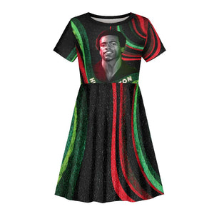 Huey P. Newton Kid Short Sleeve Dress Swirl Design Black Panther Party Symbol Revolutionary Tribute TS04
