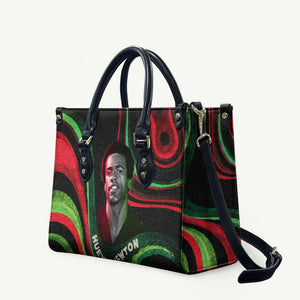 Huey P. Newton Leather Bag Swirl Design Black Panther Party Symbol Revolutionary Tribute - African Pride