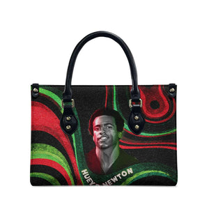 Huey P. Newton Leather Bag Swirl Design Black Panther Party Symbol Revolutionary Tribute - African Pride