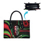 Huey P. Newton Leather Bag Swirl Design Black Panther Party Symbol Revolutionary Tribute - African Pride