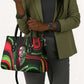 Huey P. Newton Leather Bag Swirl Design Black Panther Party Symbol Revolutionary Tribute - African Pride