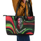 Huey P. Newton Leather Tote Bag Swirl Design Black Panther Party Symbol Revolutionary Tribute - African Pride
