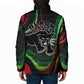 Huey P. Newton Padded Jacket Swirl Design Black Panther Party Symbol Revolutionary Tribute - African Pride