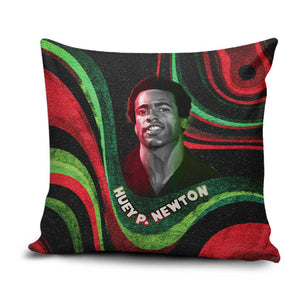 Huey P. Newton Pillow Cover Swirl Design Black Panther Party Symbol Revolutionary Tribute - African Pride