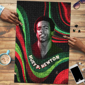 Huey P. Newton Puzzle Swirl Design Black Panther Party Symbol Revolutionary Tribute - African Pride