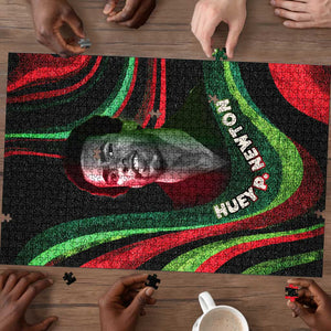 Huey P. Newton Puzzle Swirl Design Black Panther Party Symbol Revolutionary Tribute - African Pride