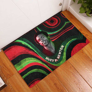 Huey P. Newton Rubber Doormat Swirl Design Black Panther Party Symbol Revolutionary Tribute - African Pride