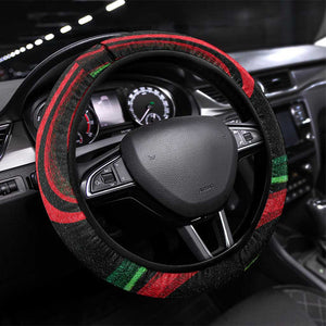 Huey P. Newton Steering Wheel Cover Swirl Design Black Panther Party Symbol Revolutionary Tribute - African Pride