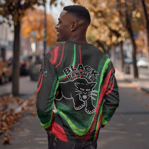 Huey P. Newton Sweatshirt Swirl Design Black Panther Party Symbol Revolutionary Tribute - African Pride