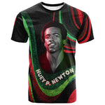 Huey P. Newton T shirt Swirl Design Black Panther Party Symbol Revolutionary Tribute TS04