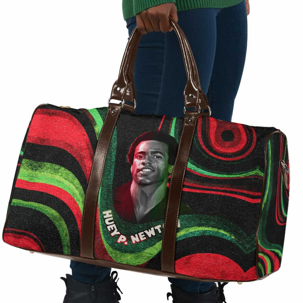 Huey P. Newton Travel Bag Swirl Design Black Panther Party Symbol Revolutionary Tribute - African Pride
