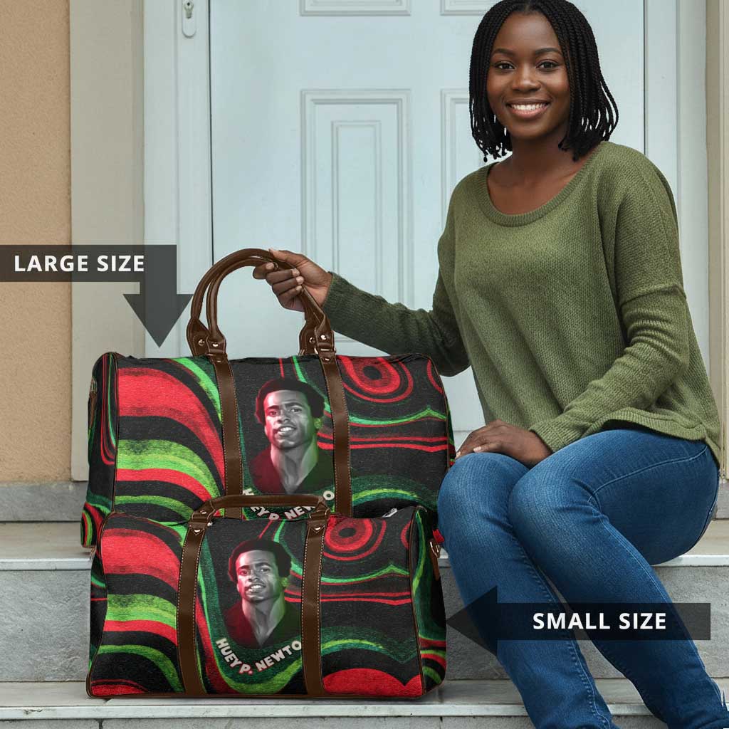 Huey P. Newton Travel Bag Swirl Design Black Panther Party Symbol Revolutionary Tribute - African Pride