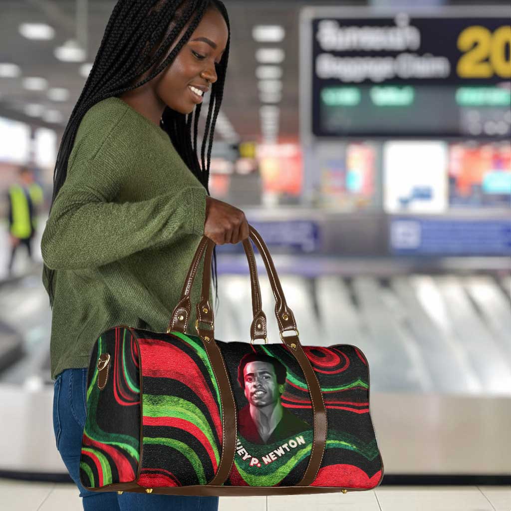 Huey P. Newton Travel Bag Swirl Design Black Panther Party Symbol Revolutionary Tribute - African Pride