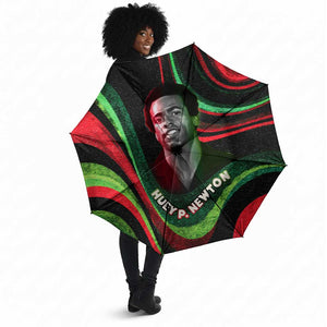 Huey P. Newton Umbrella Swirl Design Black Panther Party Symbol Revolutionary Tribute - African Pride